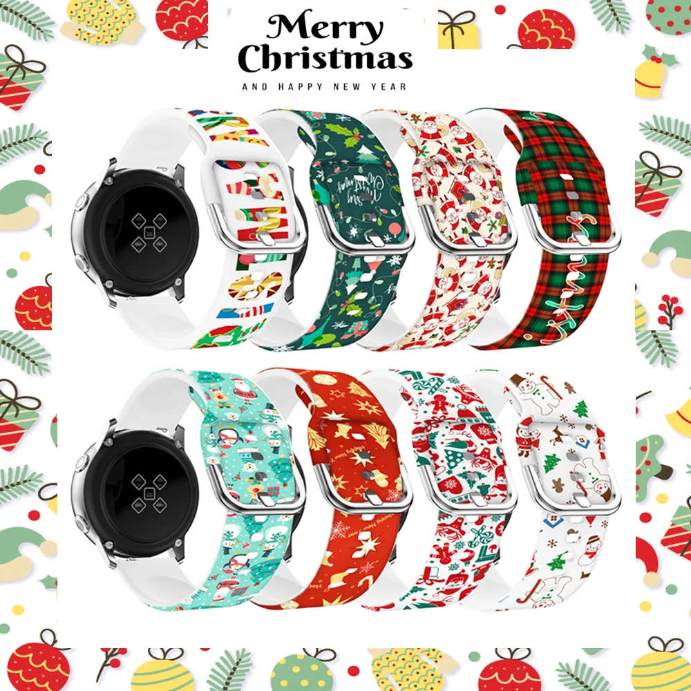 Christmas strap For Samsung Galaxy Watch 6/4/5 pro/6 classic/Active 2/ 20mm/22mm Bracelet huawei/Amazfit GTR-GTS-4-2e-3-Pro Band