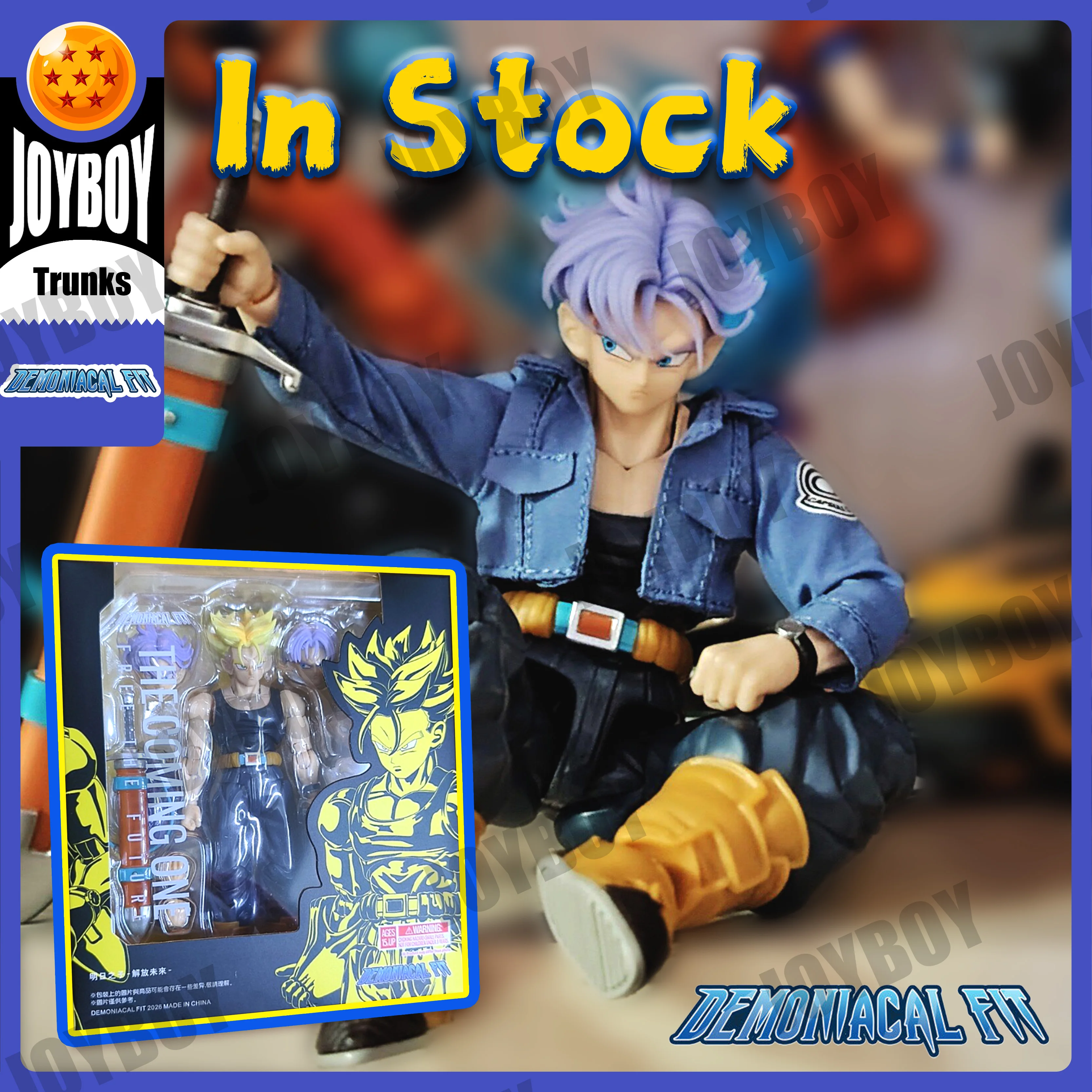 

In Stock Demoniacal Fit Trunks Dragon Ball Trunks Action Figure SHF The Coming One Free The Future Anime Collectible Toy Gifts
