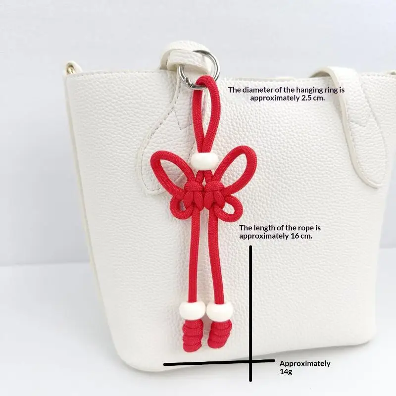 1 Stück modischer Taschenanhänger, handgefertigter Schmetterling, geflochtenes Seil, Schlüsselanhänger, Schmuck, DIY, bunter Handtaschenanhänger, Schlüsselhalter – Detail 4