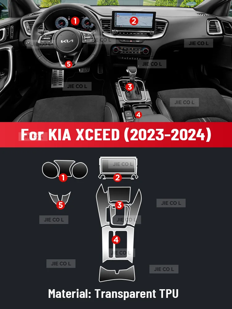 Auto Central Control Screen TPU Navigation Anti Scratch interior Protection Film GPS Navigation For KIA XCEED 2023 2024