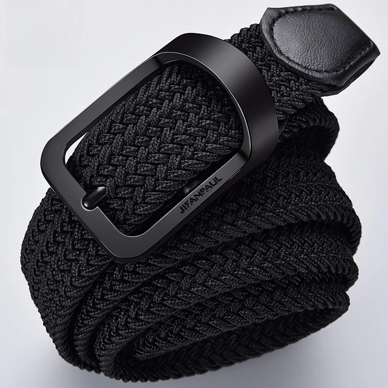 No Punching Men's Woven Belt Ladies' Leather Casual Pants Belt Korean School Youth Business Canvas Belt