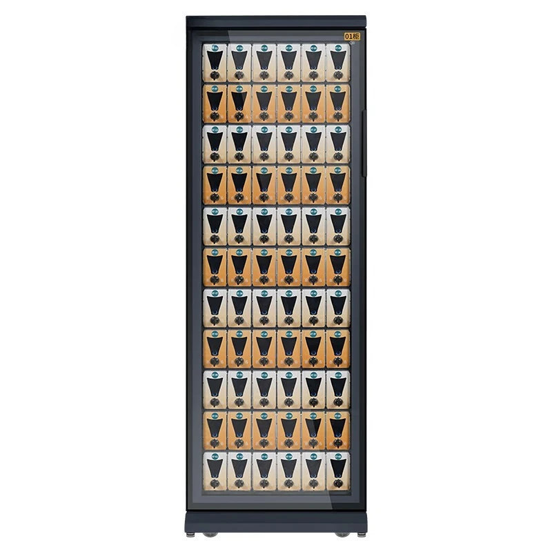 Mobile phone storage cabinet, one-sided handle storage cabinet, transparent windowable window