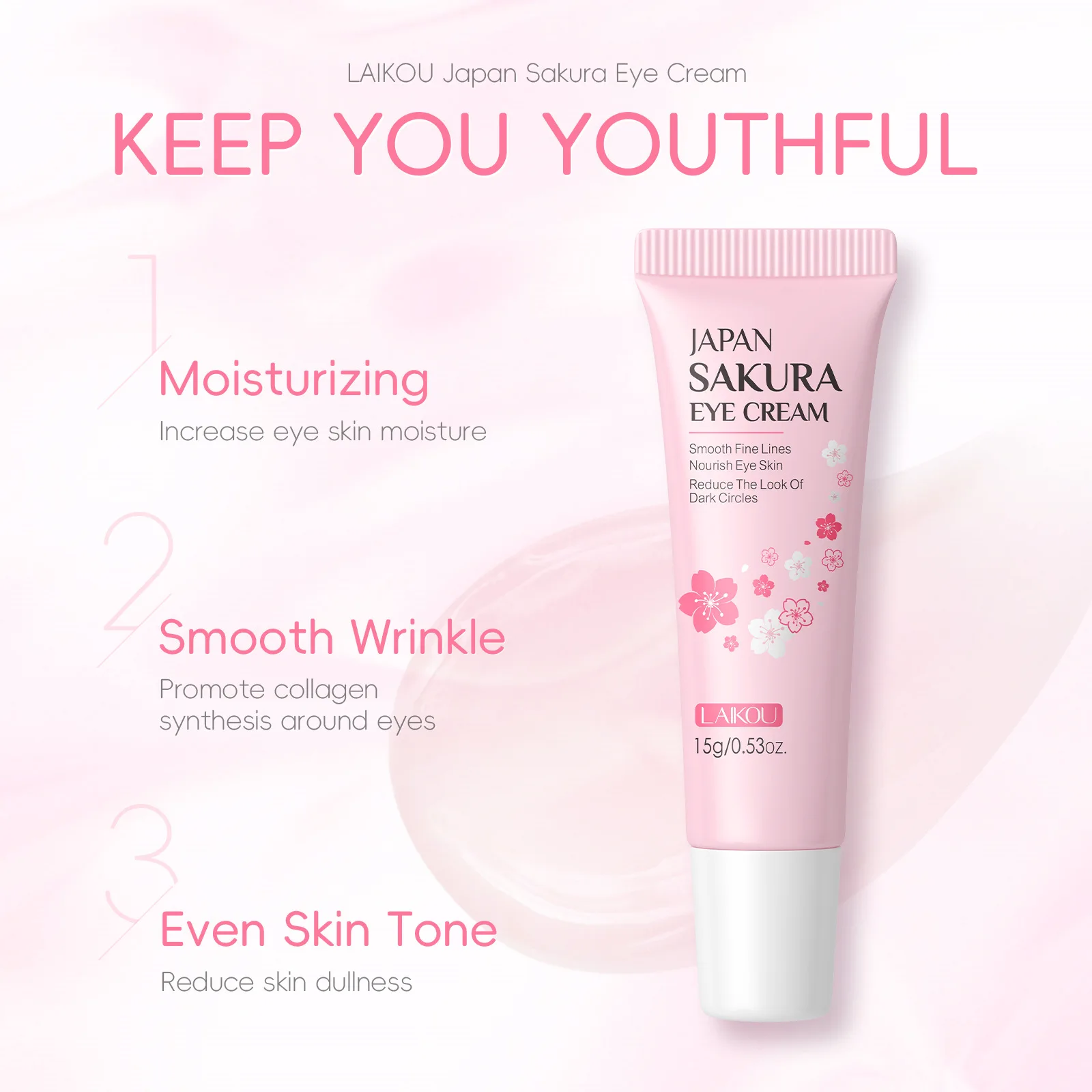 

15g Sakura Eye Cream Eye Serum Remove Dark Circles Against Puffiness Firming Nourishing Eye Care Essence