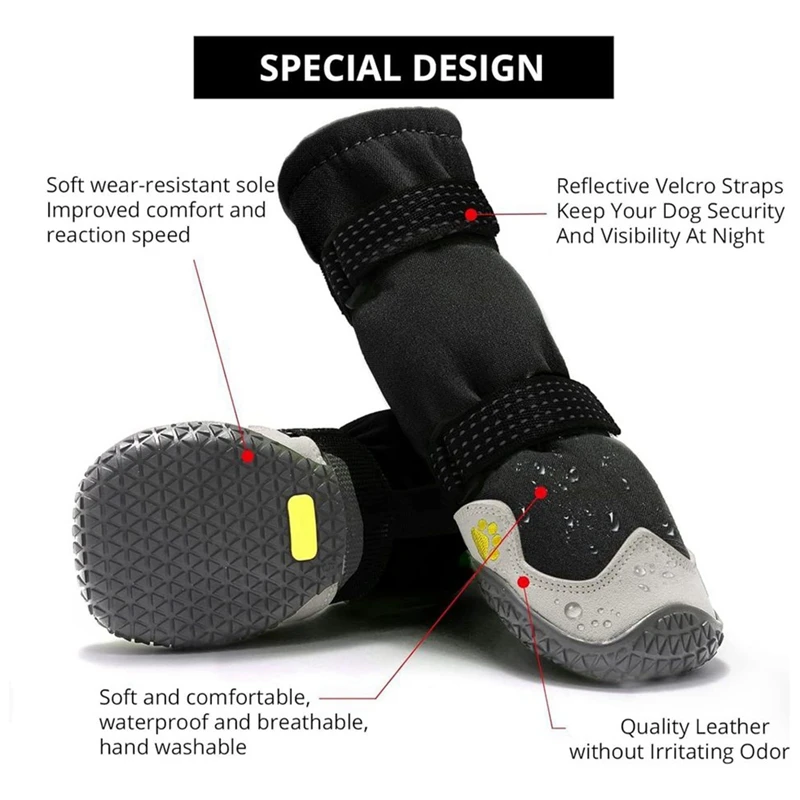 Dog Shoes Road Non-Slip Dog Boots Sole Protection Rainy Snow Boots Waterproof Dog Shoes