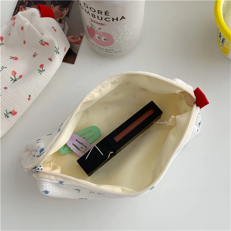 Cute Pencil Cases Cosmetic Lipstick Coin Purse Storage Bag Kawaii Girls Makeup Handbags School Stationery Pen Pouch Bag Supplies