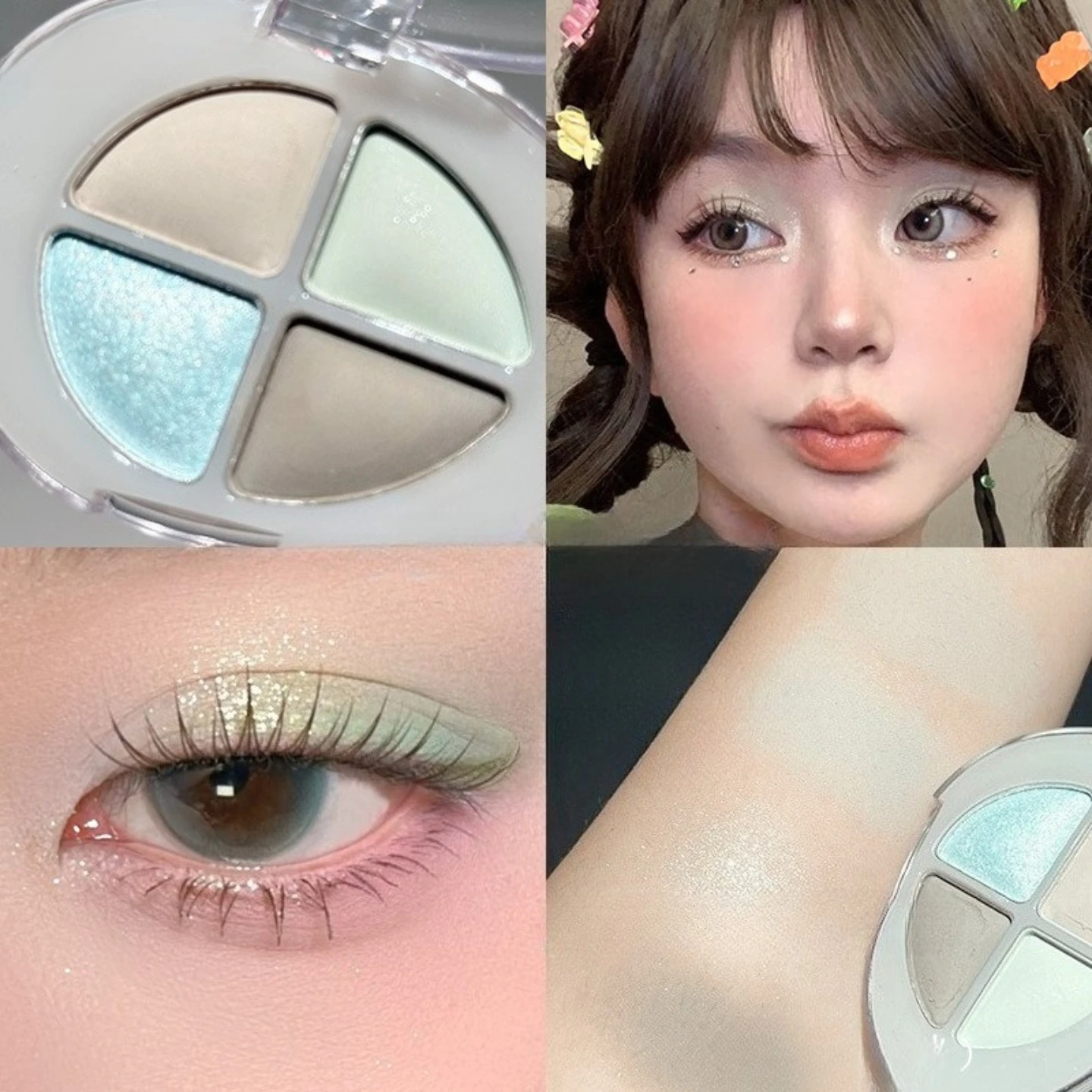 

phantom four-color eyeshadow pearlescent flash chameleon is clear easy to apply makeup improve complexion lasting waterproof