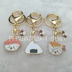 Japanese Cartoon Sushi Keychains Keyring Men Women Bag Car Pendant Charm Personalized Key Chains Accessories Couples Gifts