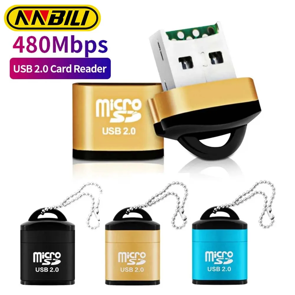 NNBILI Mini USB Micro SD TF Card Reader USB 2.0 Czytnik kart pamięci do telefonów komórkowych Szybki adapter USB do laptopów Akcesoria
