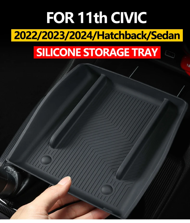 Für Honda 2022-2025 11. Generation Civic Drahtlose Silikon-Schutzauflage für Mittelkonsole – Detail 1