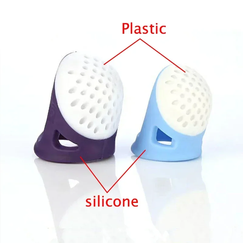 Silicone Thimble Anti-Stick Finger Cover Anti-Slip Protection Sleeve Thimble Craft Tool Hand Cross-Stitch Sewing Accessory Tools