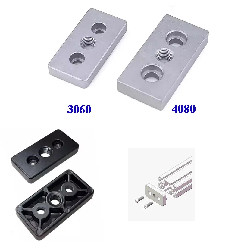 4PCS 3060 4080 Aluminum Profile End Connection Plate Caster Adjustable Levelling Feet Support Base Plate Aluminum Extrusion