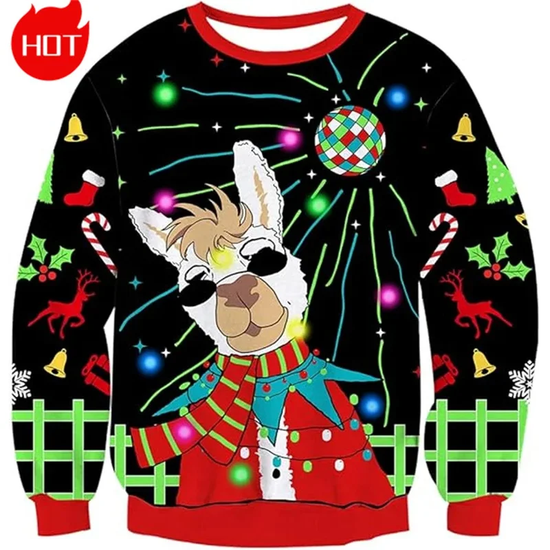 3D Xmas Printed Sweatshirts Mens Ugly Christmas Sweater Funny Fashion New In Sweaters Ugly Sweaters Christmas Jumper Men Clothes