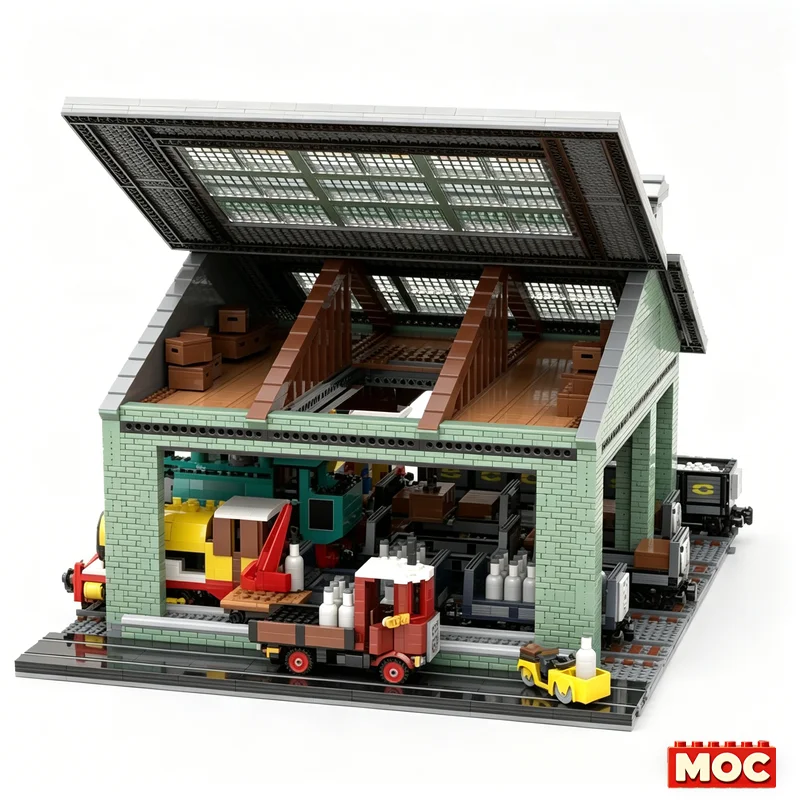 5928Pcs Brendam Docks Freight Station Custom Building Blocks The Sodor Shipping Co. Ltd Train Layout Scene Model Educational Toy