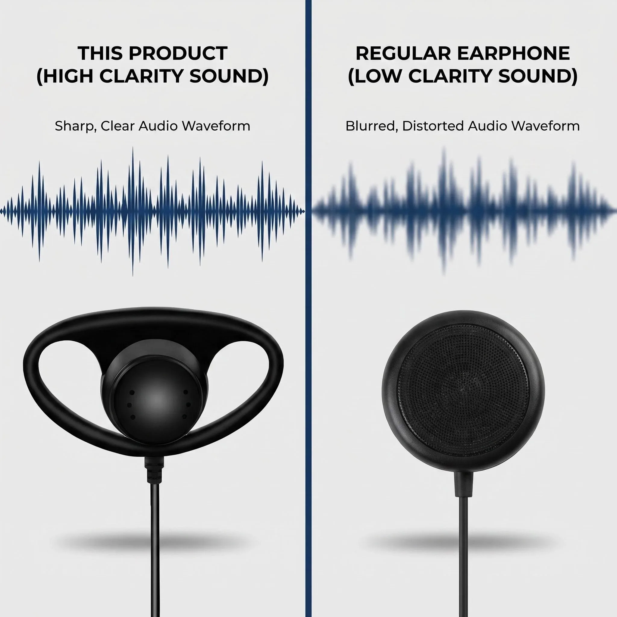 D Shape Soft Ear Hook Earpiece 3.5mm Plug Single Side Headset Headphone Earphone for Laptop PC