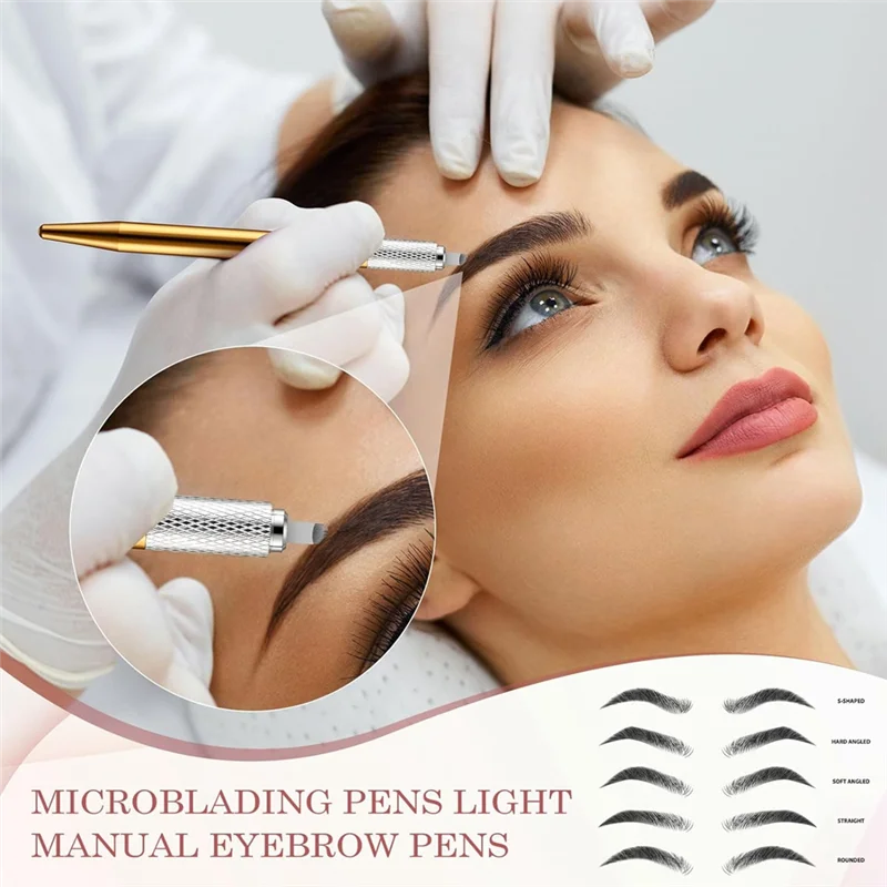 50 Count Microblading Pens Manual Eyebrow Pencils Microblading Supplies Aluminum Microblading Hand Tools For Cosmetics Durable B