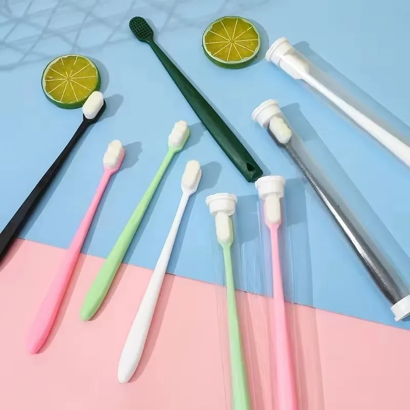 4/8Pcs For VIP Ultra-fine Soft Adult Toothbrush Portable Travel Brush Million Nano Bristle Teeth Deep Cleaning Dental Oral Care
