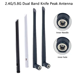 2 Stuks 2.4G/5.8G Dual Band Wifi Antenne RP-SMA Sma Interface Opvouwbaar Sterk Signaal Waterdicht Ontwerp Hoge Versterking Rubberen Staafantenne