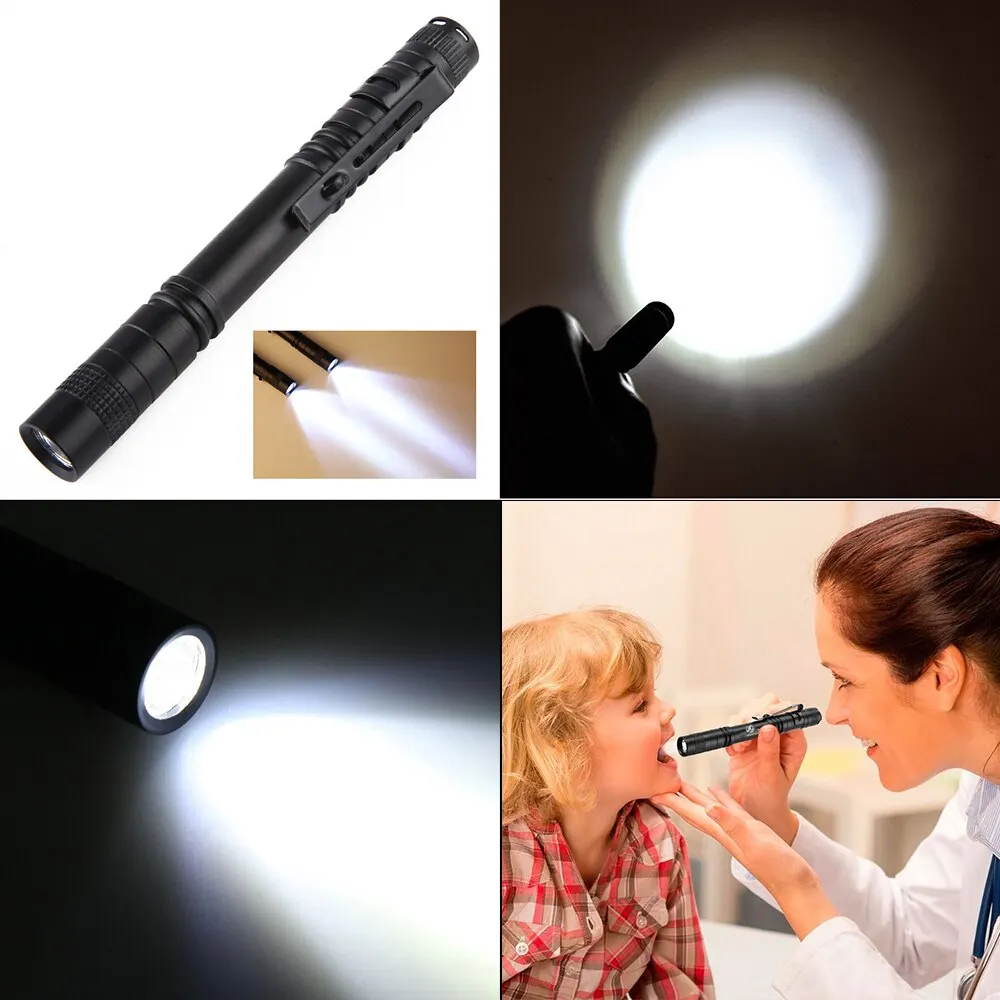 Mini Lanterna LED Pen Clip, Dentista Portátil, Tocha de Luz Branca, Lanterna de Acampamento, Caminhadas Acessórios Aventura, Lanterna UV, 395nm