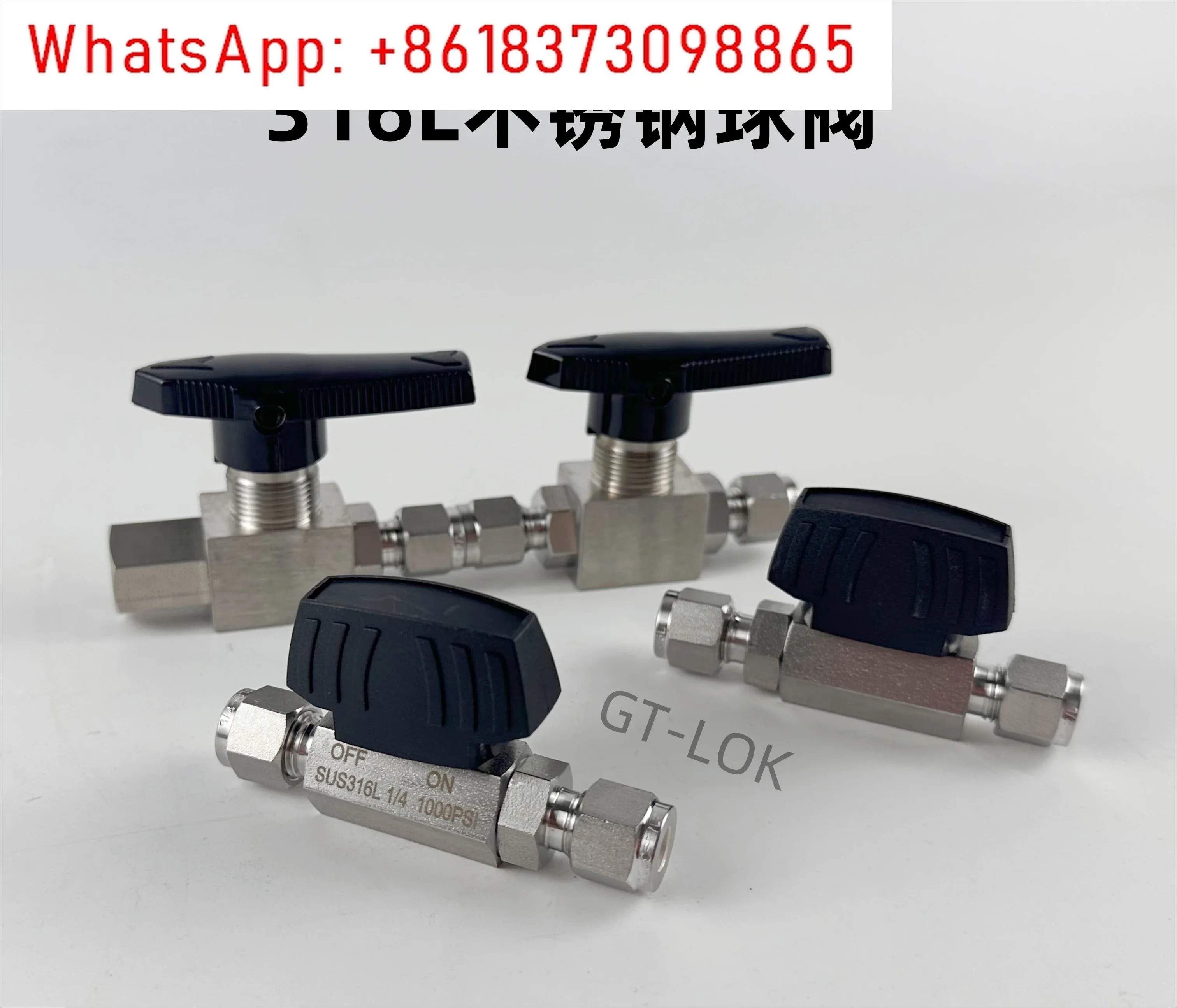 316L stainless steel ferrule through ball valve ferrule type two-way stop valve instrument end point switch valve