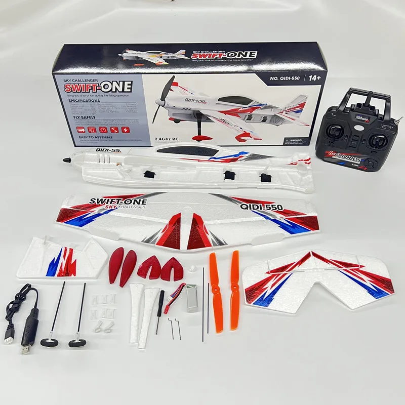 

New Six Channel Stunt Remote Control Aircraft Indoor And Outdoor Fixed Wing Foam Brushless Motor One Button Crane Glider