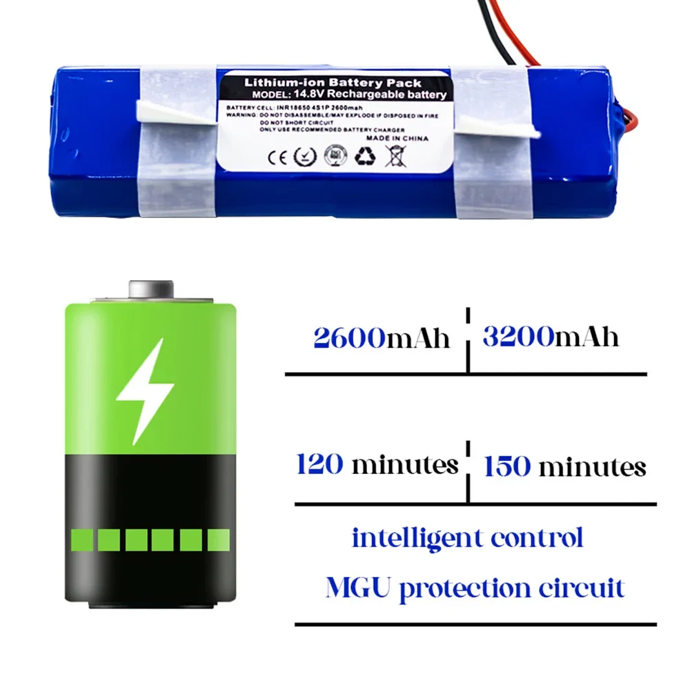 14.8V Battery 2600mAh 3200mAh Lithium Battery for ilife V5 V5s V50 V3 plus v3s pro Robot Vacuum Cleaner ilife v5s pro battery