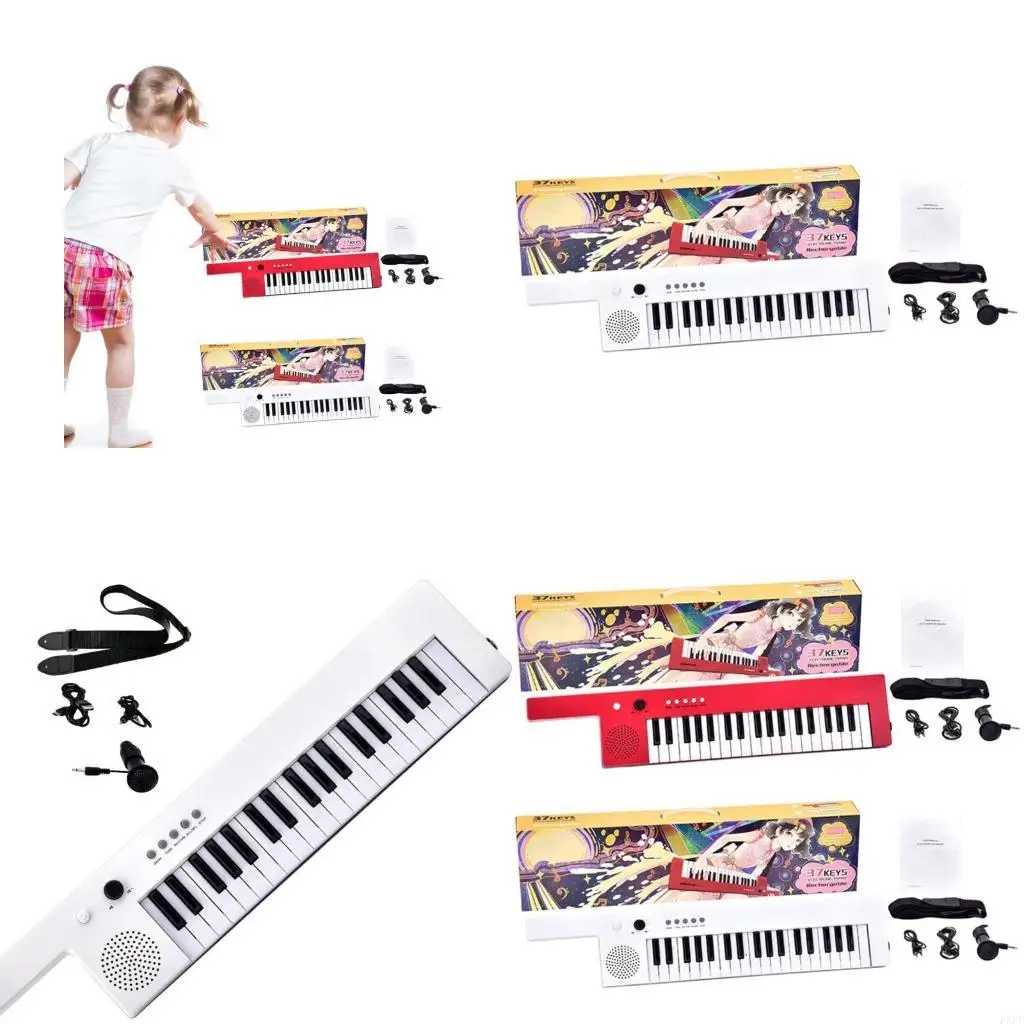 

Музыкальное пианино с микрофоном и питательным разъемом для портативной пианино -клавиатуры для мальчиков -девочек, 37 клавиш