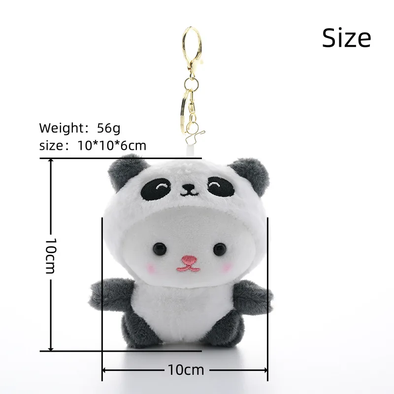 Nieuwe Schattige Geurige Cross Dressing Panda Zacht Pluche Speelgoed Sleutelhanger Mode Versieren Lieve Machine Pop Cadeau