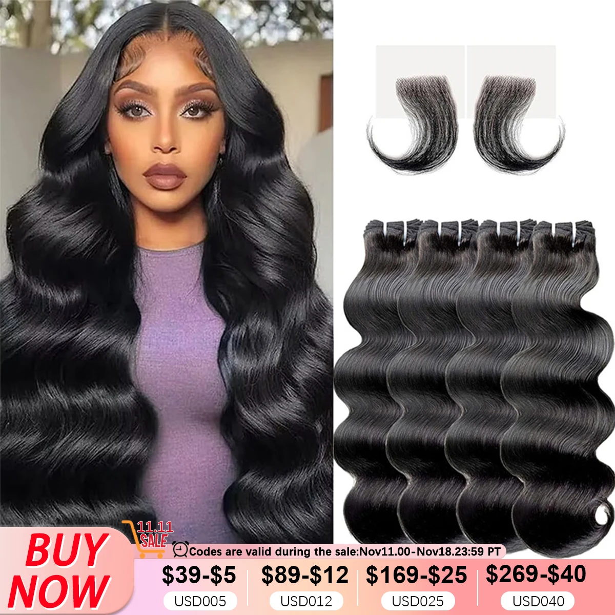 4 Bundles Raw Body Wave Bundles Human Hair 18 20 22 24 Inch 100% Unprocessed Loose Weave Bundles And Baby Hair For Black Women