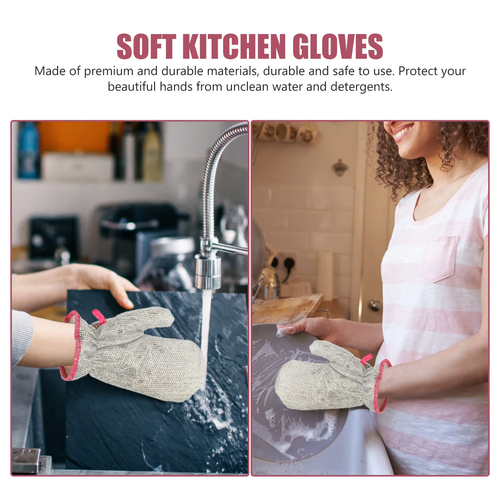 

1Pair Household Cleaning Glove Kitchen Dishwashing Soft Comfortable Materials Protective Barrier Long Service Life