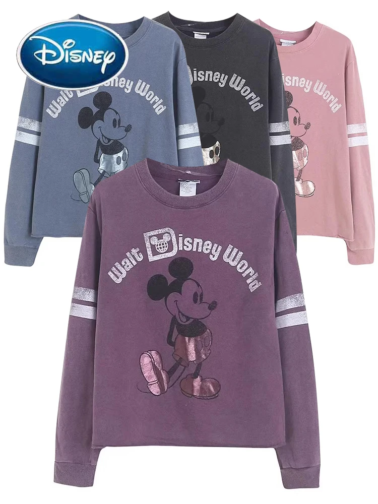 Disney World Castle Sweatshirt Vintage Women Unisex Casual Loose O-Neck Pullover Long Sleeve Jumper Streetwear Top 4 Color Femme