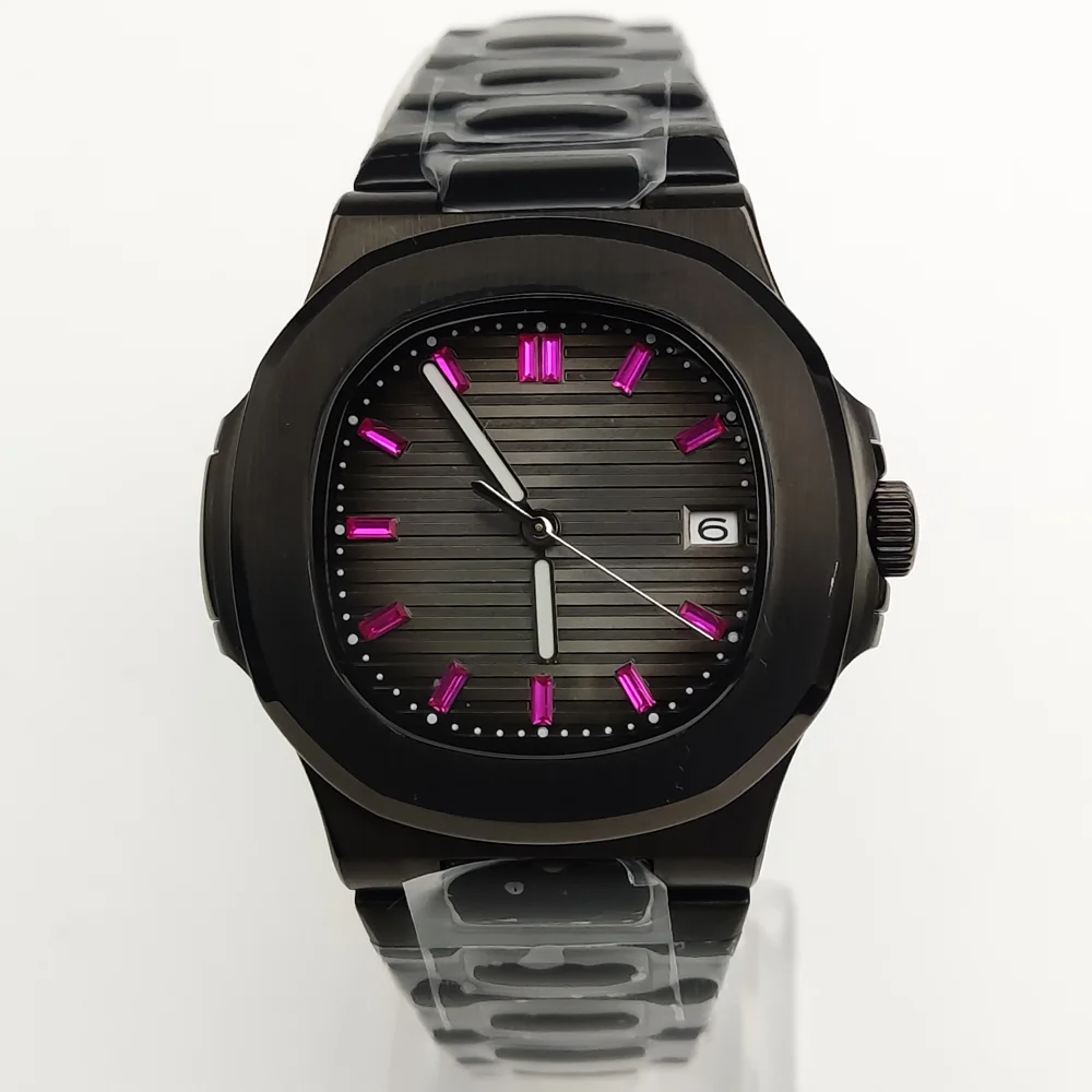 

6 Colors 40MM Grey Diamond Dial, Sapphire Mirror Square NH35 Automatic Mechanical Watch, Men's Watch Ssteel Strap