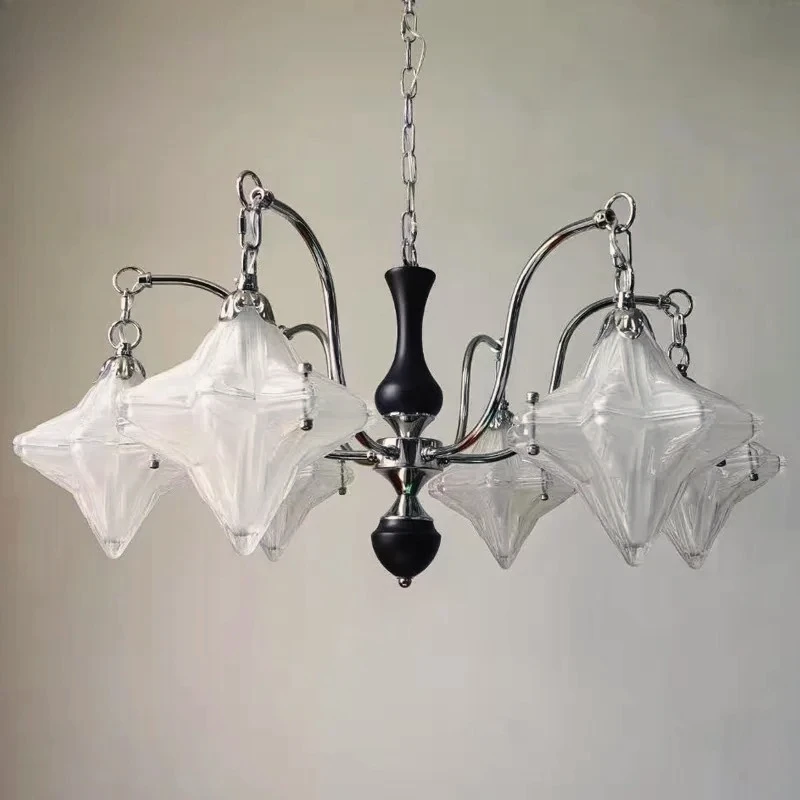 

Винтажный подвесной светильник в форме восьмиугольной звезды, стеклянная люстра, светодиодный светильник для спальни, гостиной, декора обеденного стола