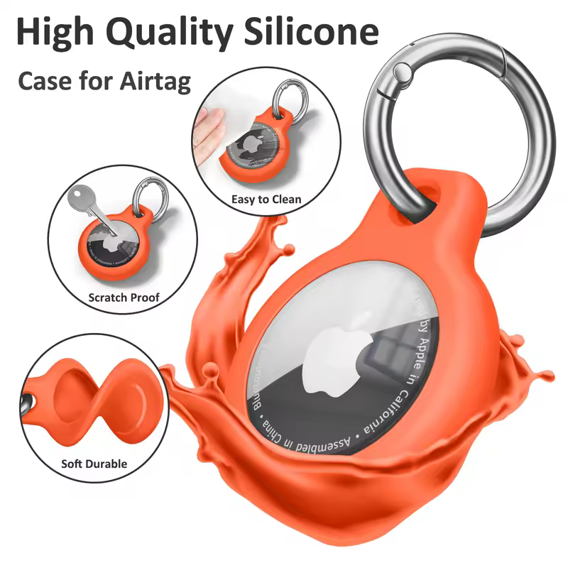 TPU Cover for Apple Air tag Holder with Keychain Protective Shell Tracker Accessories Anti-scratch Sleeve For Apple Air tag Case - Image 4