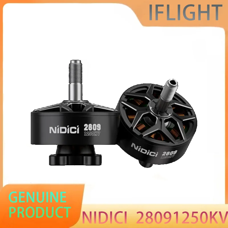 

IFlight NIDICI 2809 1250KV Бесщеточный двигатель с валом 5 мм, совместимый с пропеллером 7-8 дюймов для RC FPV Drone
