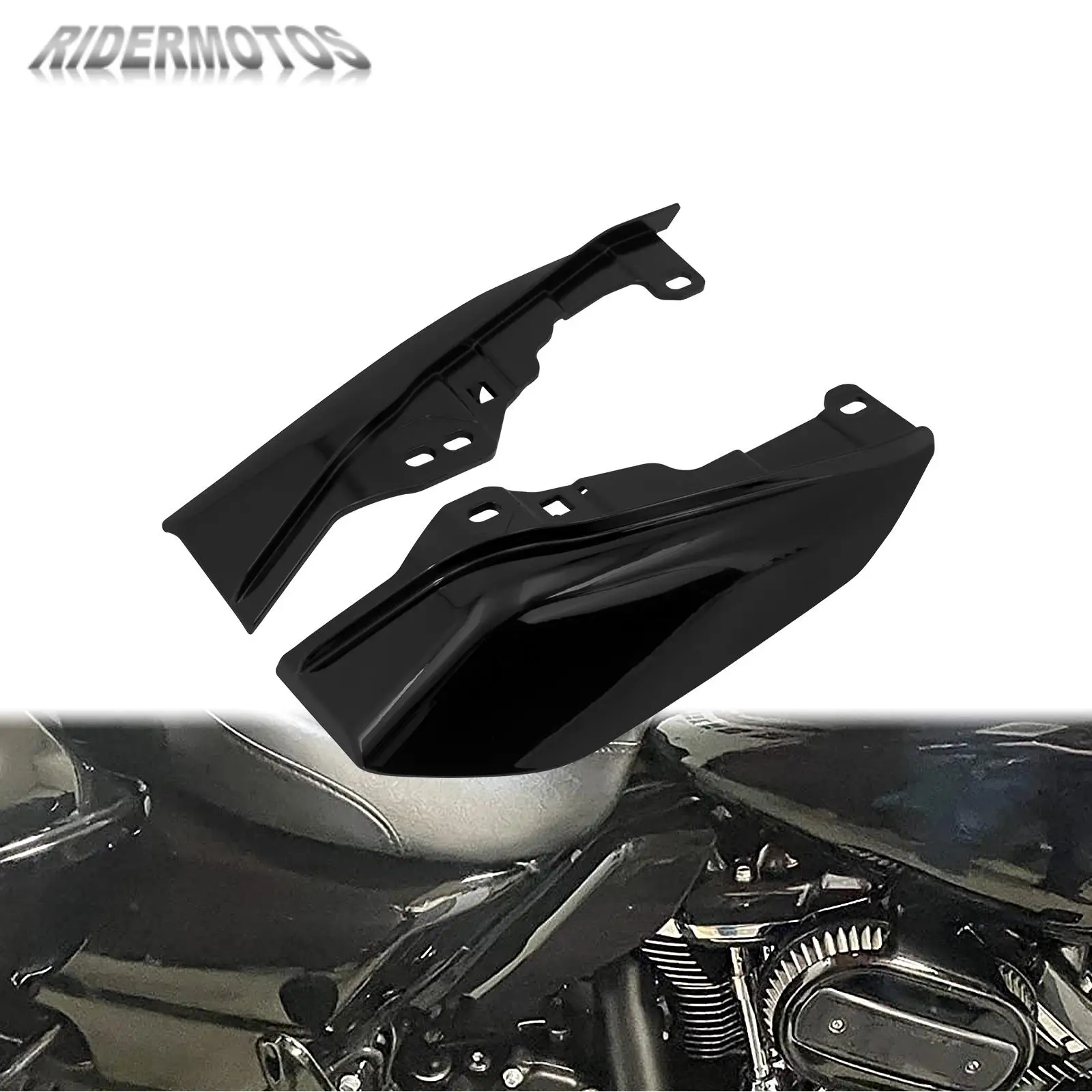 Motorcycle Mid-Frame Heat Shield Air Deflector Below Seat Black ABS For Harley Touring Electra Street Glide FLHR FLTRX 2017-2022