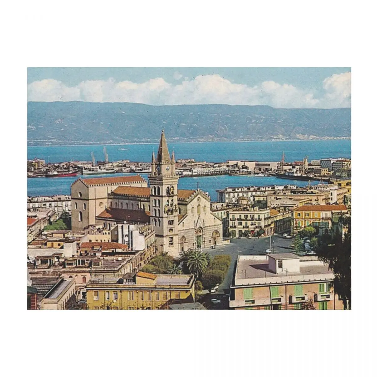 

Portrait of Messina , City of the Strait Throw Blanket Plaid on the sofa Sofas Thin bed plaid Blankets