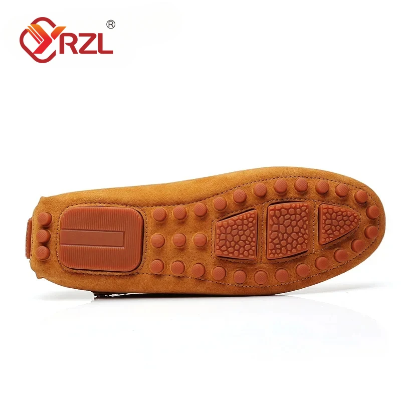 YRZL-Sapatos casuais masculinos de couro para condução, mocassins confortáveis, sapatilhas masculinas, alta qualidade, moda, 2024