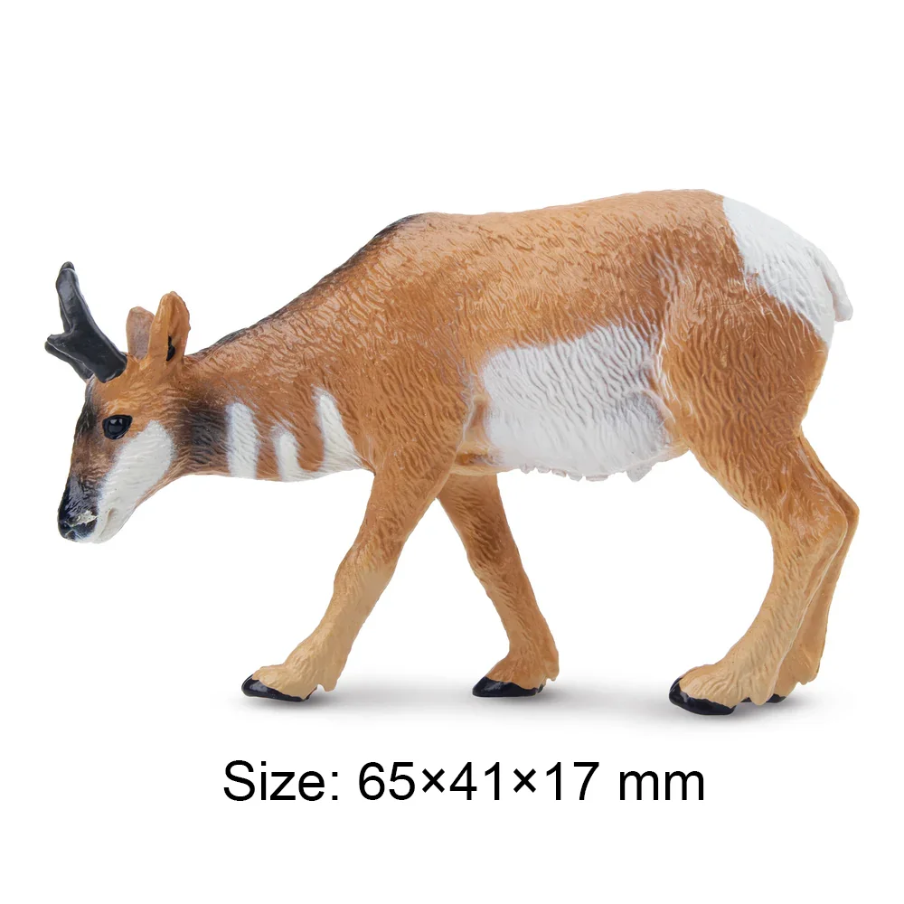 Toymany Simulation Pronghorn Wildlife Tier Modell Spielzeug Mini Figuren Puppen Action Figuren Spielzeug Kinder Geschenk Kuchen Dekoration