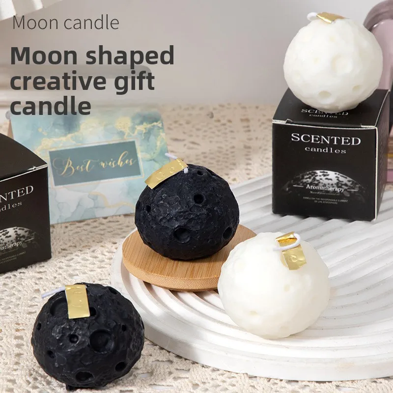 2pcs Creative Souvenir Moon Scented Candle Scented Candle Mid-Autumn Festival Gift Simulation Ornament