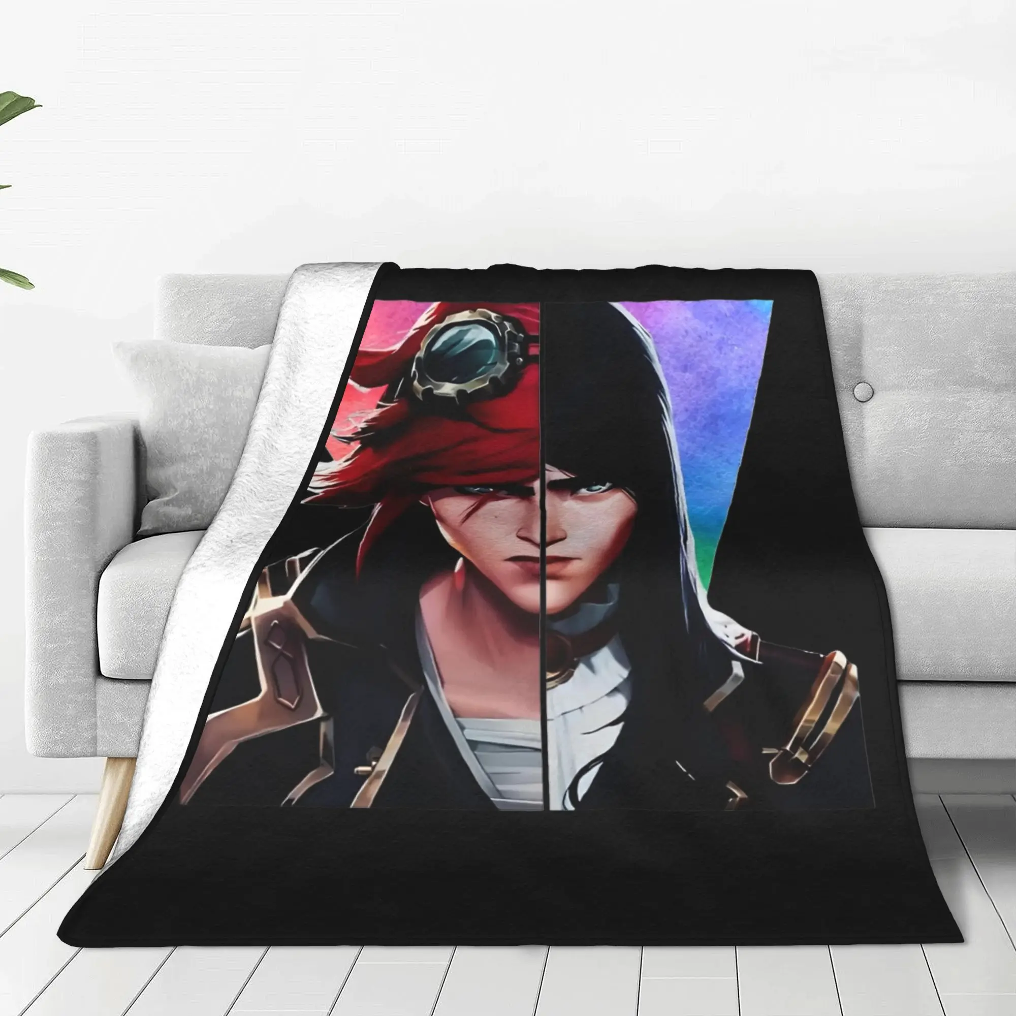 Caitvi Arcane Caitlyn Vi Blankets Flannel Spring Autumn L-Leagues of Legend Game Warm Throw Blanket for Sofa Travel Rug Piece