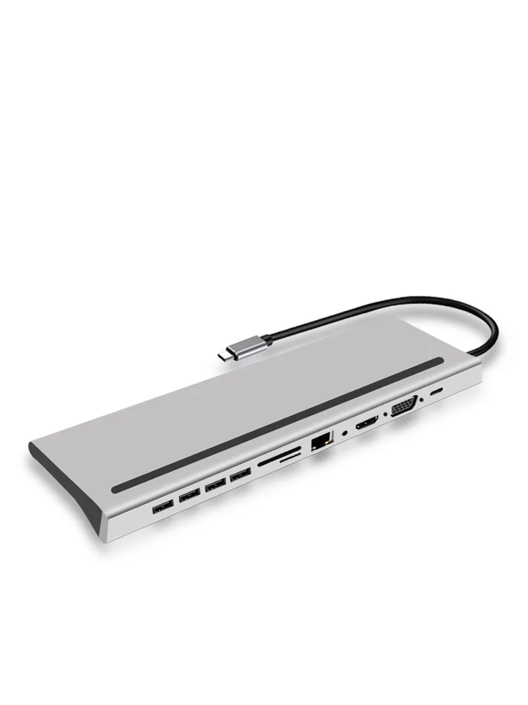 Hub USB-C 4K 11/12 w 1, stacja dokująca USB 3.0, rozdzielacz kompatybilny z HDMI, czytnik kart USB, stacja dokująca PD do MacBooka i PC — zdjęcie produktu 7