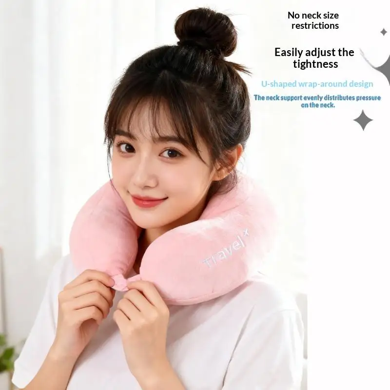Memory Foam U Shaped Travel Pillow Neck Support Pillow Cervical Pillow for Airplane Car Travel Soft Breathable Neck Pillow - view 3