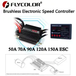 Flycolor Brushless ESC 50A 70A 90A 120A 150A Electronic Speed Controller 2-6S Lipo BEC 5.5V/5A Programming card for RC Boat