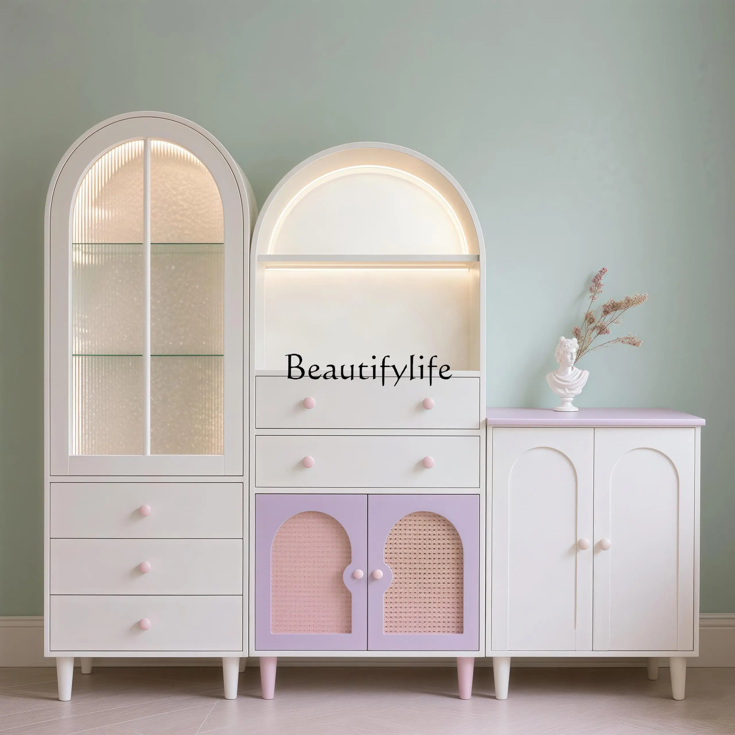 

Household living room wall integrated locker bedroom storage cabinet
