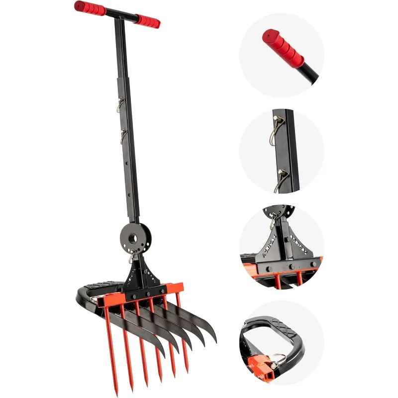 

Broad Fork for Gardening - Portable and Ergonomic Broadfork Garden Tool Cultivator Tiller with 6+5 Sharp Tines - Heavy Duty