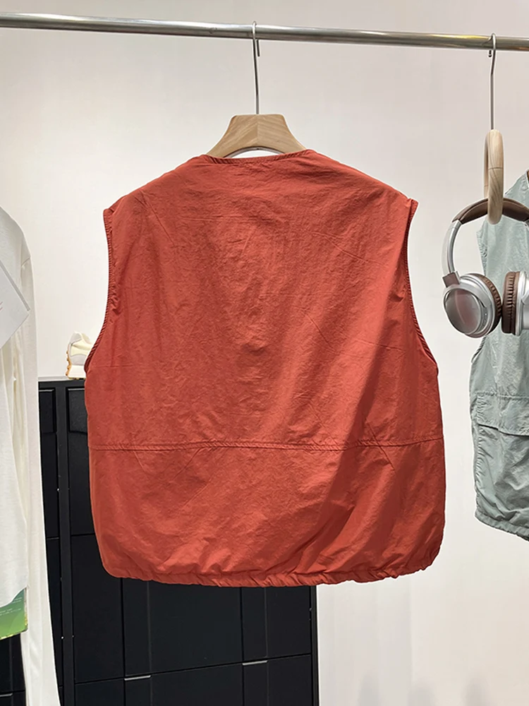 

Casual Color Simple Zipper Workwear Sle Vest Women's Summer New Versatile Slimming Top Jiuhuamu round Ne Vest