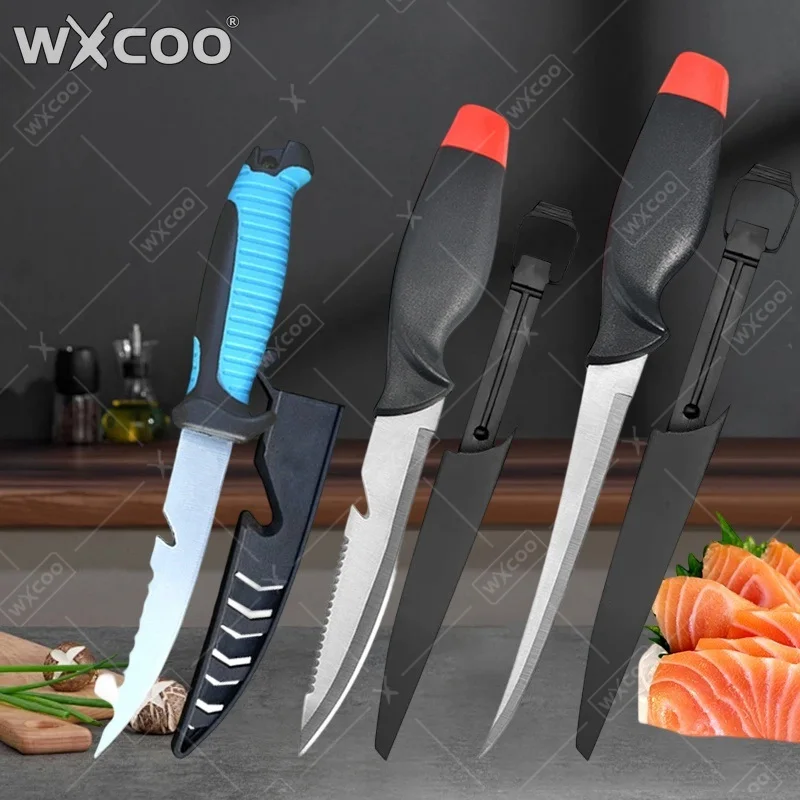 WXCOO Stainless Steel Cooking Knife Multifunctional Fish-scaling Fish Filleting Chef Knife with Cover