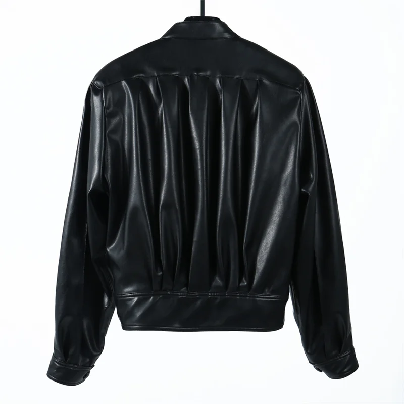 Veste en cuir femme nouvelle veste coupe-vent en cuir artificiel pour femme pour l'automne 2025 manteau femme décontracté haut à manches longues y2k