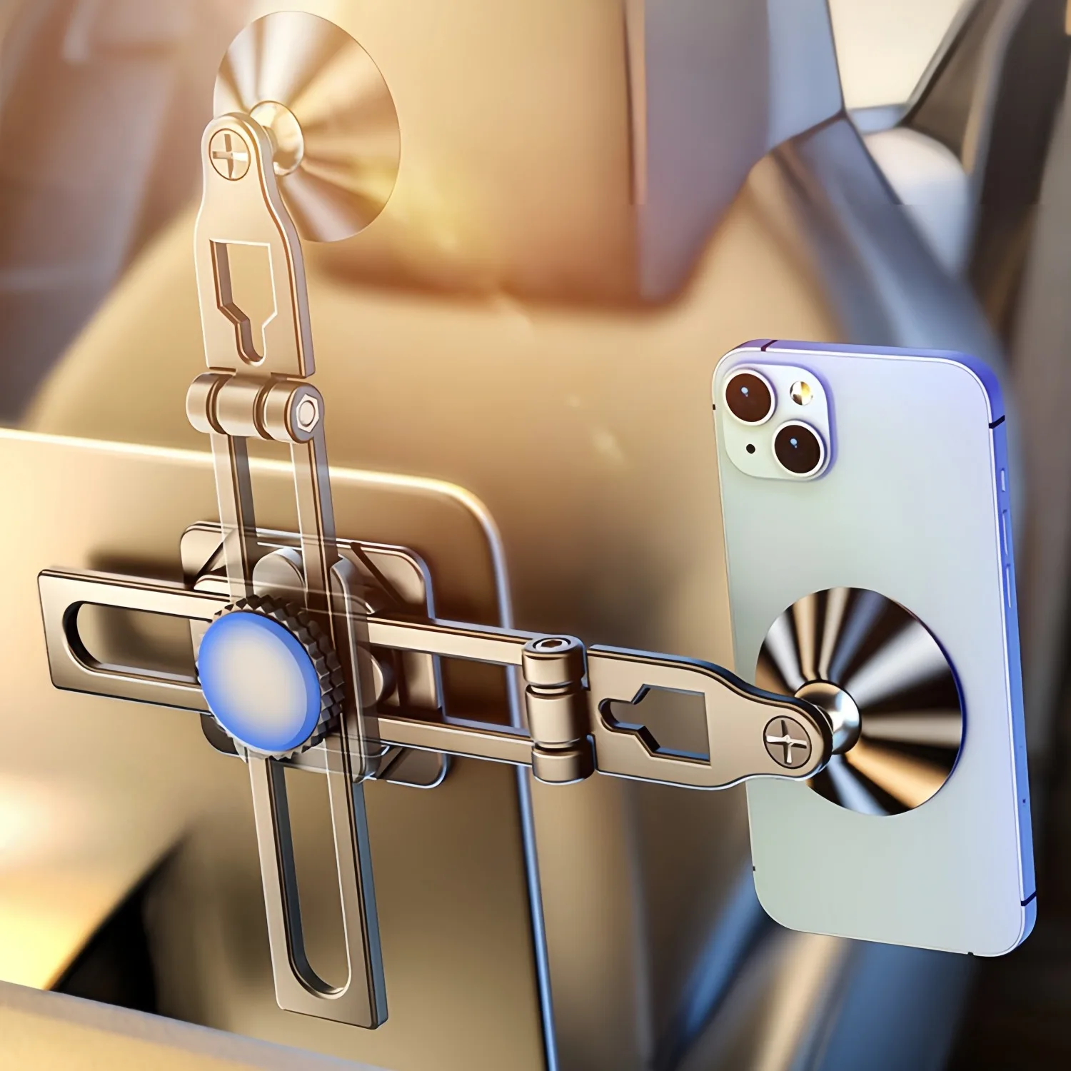 Premium Aluminum Alloy Car Phone Mount 360° Rotatable & Foldable Magnetic Holder Strong Sticky Base for IPhone 17/16/15/14 Serie
