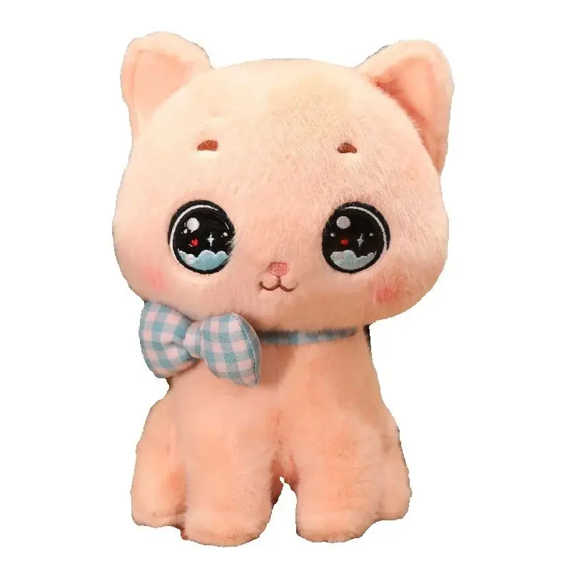 

22CM Cute New Cat Plush Toy with a Bow and Big, Watery Eyes a Little Cat Doll as a Birthday and Christmas Gift for Children